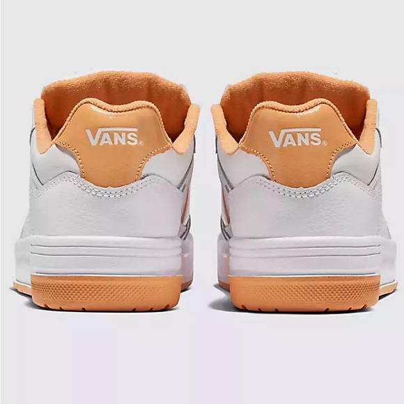 NIB Vans Upland Lace Up Tennis Shoe Sneakers 90s Retro Orange White Unisex - Picture 3 of 8